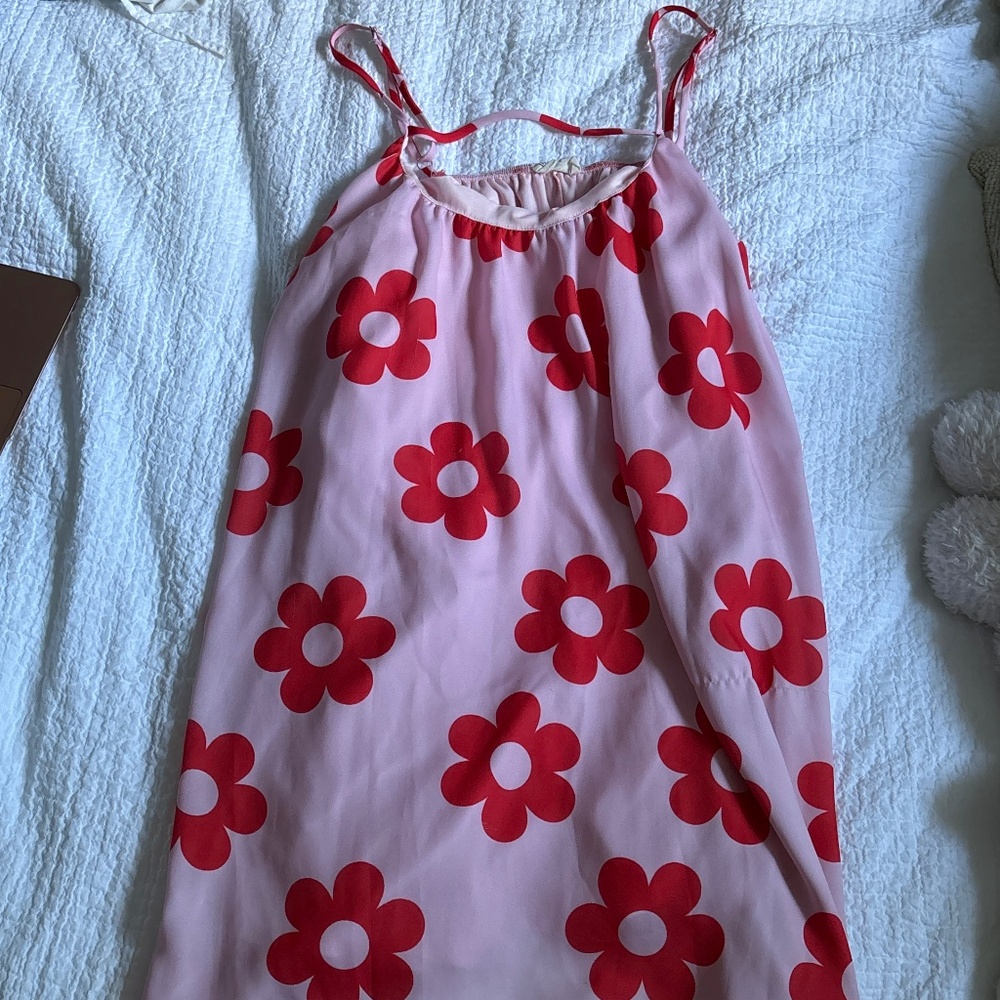 peach love california pink and red mini dress